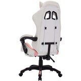 vidaXL racing stol z RGB LED lučkami roza in belo umetno usnje | Shoptok.si