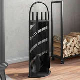  Komplet orodja za kamin 5 kosov 23x15x66 cm jeklo