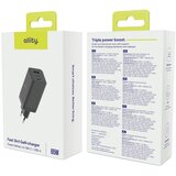 ALLITY zidni polnilec GaN PD QC ATC-01-65WACC 2x USB-C 1x USB-A 65W črn Slike