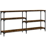Maison Chic konzolna miza - miza ob steni dimljen hrast 160x29x75 cm inženirski les, (21786393) | Shoptok.si