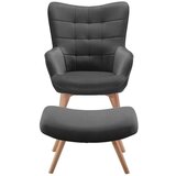 Bessagi Home Fotelj Merlin, Siv, Žamet, S Taburejem | Shoptok.si