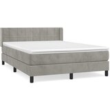 The Living Store Box spring postelja z vzmetnico svetlo siv 140x190 cm žamet - Box Spring Postelja, (21490397) | Shoptok.si