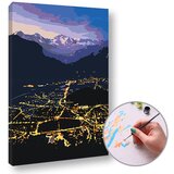 Artmie Slikanje po brojevima NOĆNA PANORAMA - Level Starter - 40x60 cm | 40x60 cm - stretched canvas on frame | 40x60 cm - stretched canvas on frame | ePonuda.com