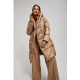 Marisse Long Dark Beige Hooded Jacket Cene