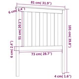  Uzglavlje za krevet 81 x 6 x 101 cm od masivne borovine | shoptok.hr