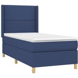  Box spring postelja z vzmetnico LED modra 90x200 cm blago, (20900221) | Shoptok.si