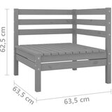  Vrtna sedežna garnitura 8-delna trdna borovina siva, (20678380) | Shoptok.si