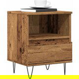 vidaXL Nočna omarica Old Wood 40x35x50 cm Inženirski les | Shoptok.si