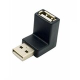 Optimus Adapter (USB 2.0 Muški na Ženski, 90° kutni (gore), crni) | shoptok.hr