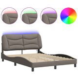 Furnova Posteljni okvir z LED brez vzmetnice taupe 120x200 cm blago, (21935823) | Shoptok.si