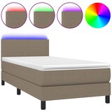  box spring s madracem LED smeđesivi 80 x 200 cm tkanina | shoptok.hr