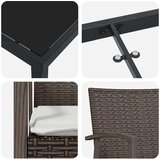 vidaXL Set 3 Rjava PE ratan in jeklo Srednja Vzdržljiv Zunanji stol, (22087671) | Shoptok.si