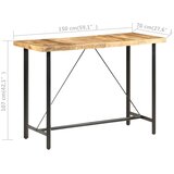  Barski stol 150 x 70 x 107 cm od grubog drva manga | shoptok.hr