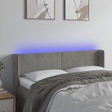 LED uzglavlje svjetlosivo 147x16x78/88 cm baršunasto | shoptok.hr