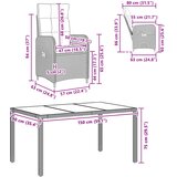 Vanjski set za objedovanje 5 pcs Svijetlo siva i tamno siva | shoptok.hr