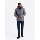 Ombre Men's lightweight jacket with mesh lining and hood - grey | shoptok.hr