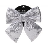  Novogodišnja mašna 21x25cm srebrna | ePonuda.com