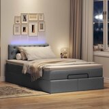 vidaXL Otomanska postelja z vzmetnico siv 120x190 cm blago Cene