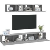  4-dijelni set TV ormarića sivog sonome konstruirano drvo | shoptok.hr