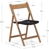 Kave Home Leseni vrtni stol v črni in naravni barvi Dandara - | Shoptok.si