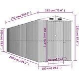  Vrtno spremište svjetlosivo 192x772x223 cm pocinčani čelik | shoptok.hr