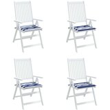  Jastuci za vrtne stolice 4 kom plavo-bijeli 50x50x3 cm tkanina | shoptok.hr