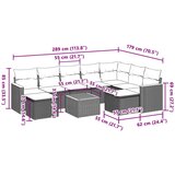  10-dijelni set vrtnih sofa od poliratana s jastucima sivi | shoptok.hr