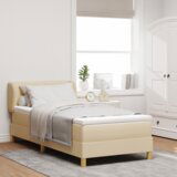 Box Spring Krevet s Madracem - Krem - 80x200 cm - Tkanina | shoptok.hr