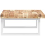  Zidna polica za umivaonik od čelika i masivnog bagremovog drva Smeđa 60 x 50 x 4 cm | Shoptok.si
