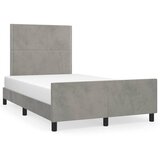  The Living Store Posteljni okvir z vzglavjem svetlo siv 120x190 cm žamet - Posteljni Okvir Z Vzglavjem, (21493535) | Shoptok.si