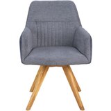 Linea Natura naslanjač, les, tekstil barve hrasta, temno siva | Shoptok.si