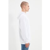 Trendyol White Oversize/Wide Cut Hooded Labeled Fleece/Warm Sweatshirt Cijene