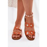 Boto Women's Sandals With Golden Embellishments Orange Jenoriela | ePonuda.com