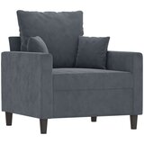 vidaXL Fotelja s tabureom tamnosiva 60 cm baršunasta | shoptok.hr