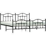 Metalni okvir kreveta uzglavlje i podnožje crni 200x200 cm | shoptok.hr