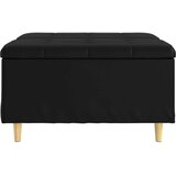  Shranjevalna tabureta Črna 80 x 80 x 45 cm Umetna koža, (5000208404) | Shoptok.si