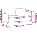  Dvosjed od tkanine smeđi 140 cm | shoptok.hr