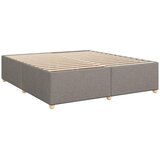 Boxspring - Krevet s oprugama i madracem smeđesivi 200x200 cm od tkanine - Sivo-smeđa 200 x 200 cm gumbi | shoptok.hr