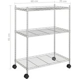  Za pohranu s 3 razine 60 x 35 x 81 cm kromirani 150 kg | shoptok.hr