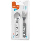 BabyOno Set žlic in vilic iz jekla, sive barve | Shoptok.si
