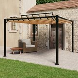 vidaXL Paviljon z rešetkasto streho 3x3 m taupe blago in aluminij Cene