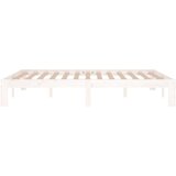  Posteljni okvir bel iz trdnega lesa 135x190 cm 4FT6, (20903065) | Shoptok.si