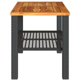  Vrtni stol crni 70 x 38 x 42 cm od poliratana i drva bagrema | shoptok.hr