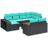 vidaXL 11-delni vrtni komplet sedežnih garnitur z blazinami črne barve poli ratan, (5000293660) | Shoptok.si