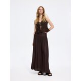 Reserved Plisirana midi suknja - tamnosmeđe | shoptok.hr