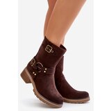 Boto Women's Ankle Boots On Low Heel With Buckles Brown Zudra | ePonuda.com