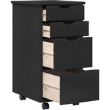  Set stola i pokretnog ormara MOSS 2 pcs Crna | Shoptok.si