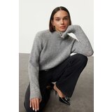 Trendyol Gray Wool High Collar Knitwear Sweater Cene