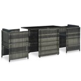  3-dijelni bistro set od poliratana s jastucima sivi | shoptok.hr