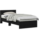  Okvir kreveta s uzglavljem s uzglavljem Crni hrast 90 x 190 cm | shoptok.hr